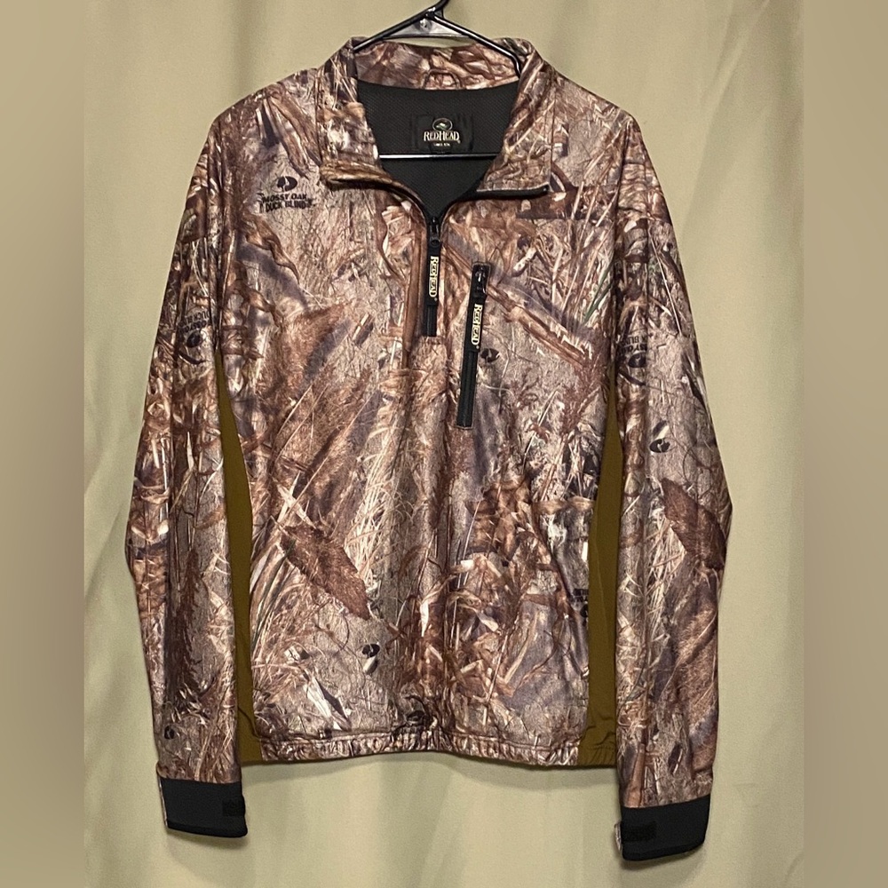 Redhead Mossy Oak Duck Blind 1/4 zip Camouflage Hunting outdoor Jacket Men’s M